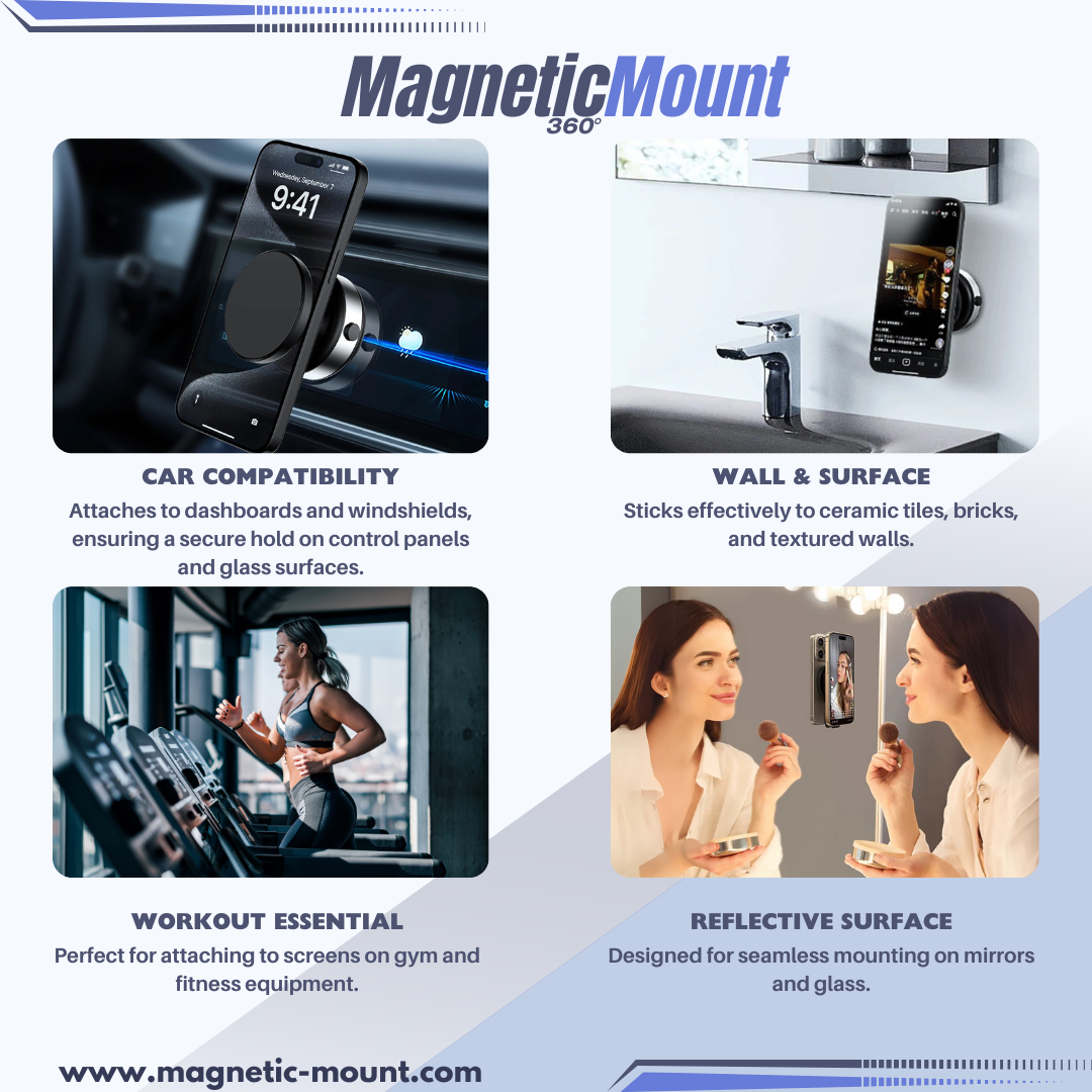 MagSafe-compatible car phone holder for iPhone and Android devices