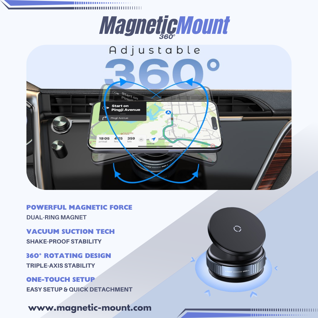 MagLock Pro 360 magnetic car phone mount, perfect for any vehicle.