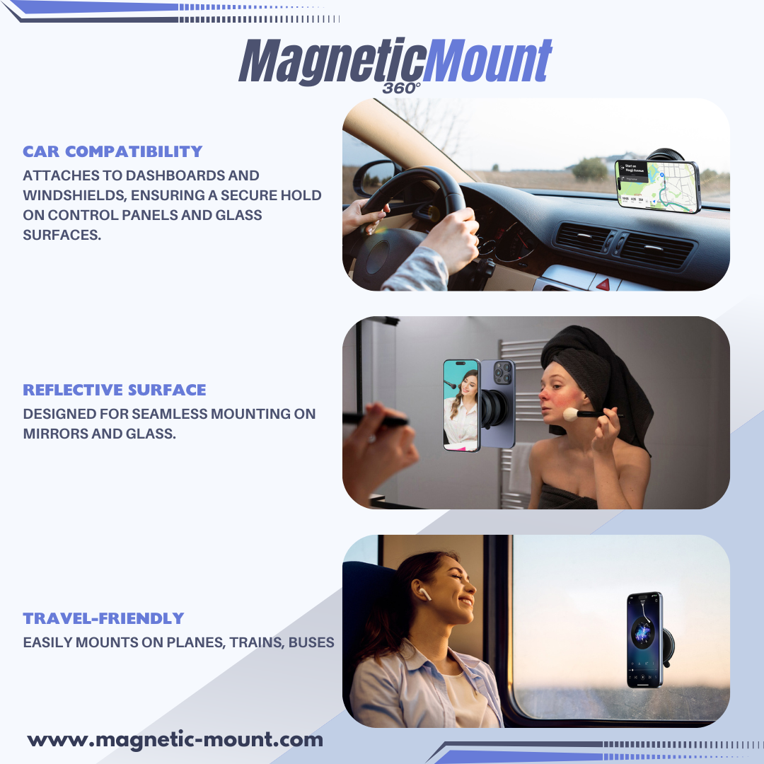 MagSafe phone mount for versatile use.